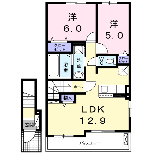 フェリチータ坂東B２０４間取り